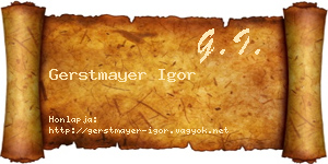 Gerstmayer Igor névjegykártya